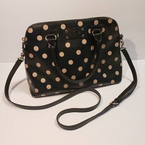 Kate Spade Black Polka Dot Purse - Picture 1 of 15